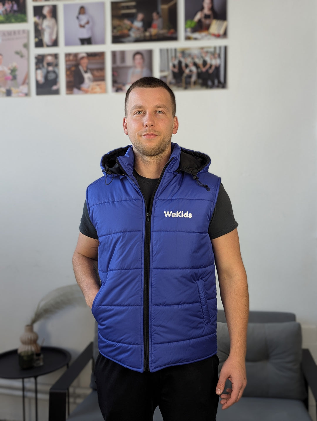 Rimo Puffer Vest with Logo – Blue