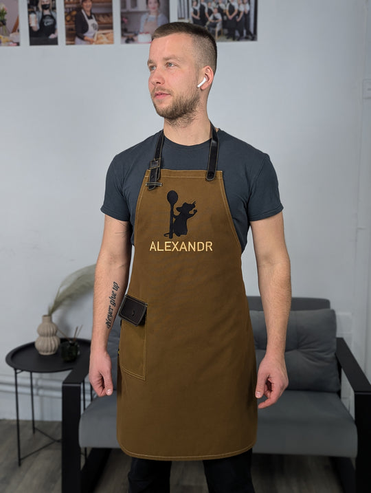 Apron with logo up to 10" Jackson Canvas Brown | Embroidery