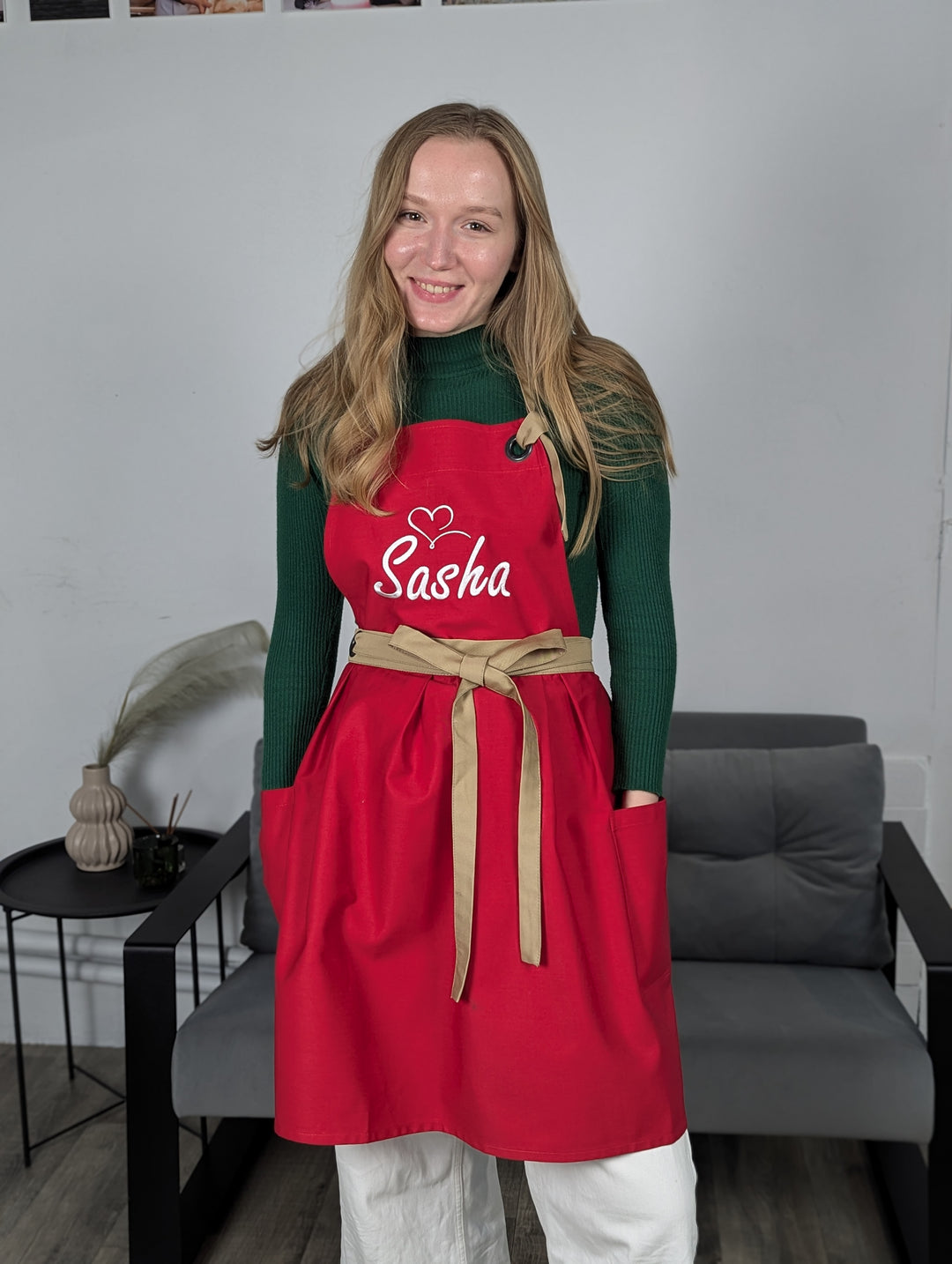 Vanilla Dress Apron with Logo up to 10"