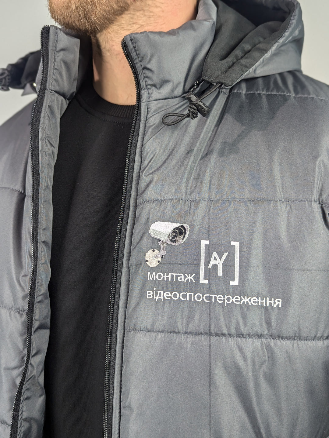 Rimo Puffer Vest with Logo – Dark Gray