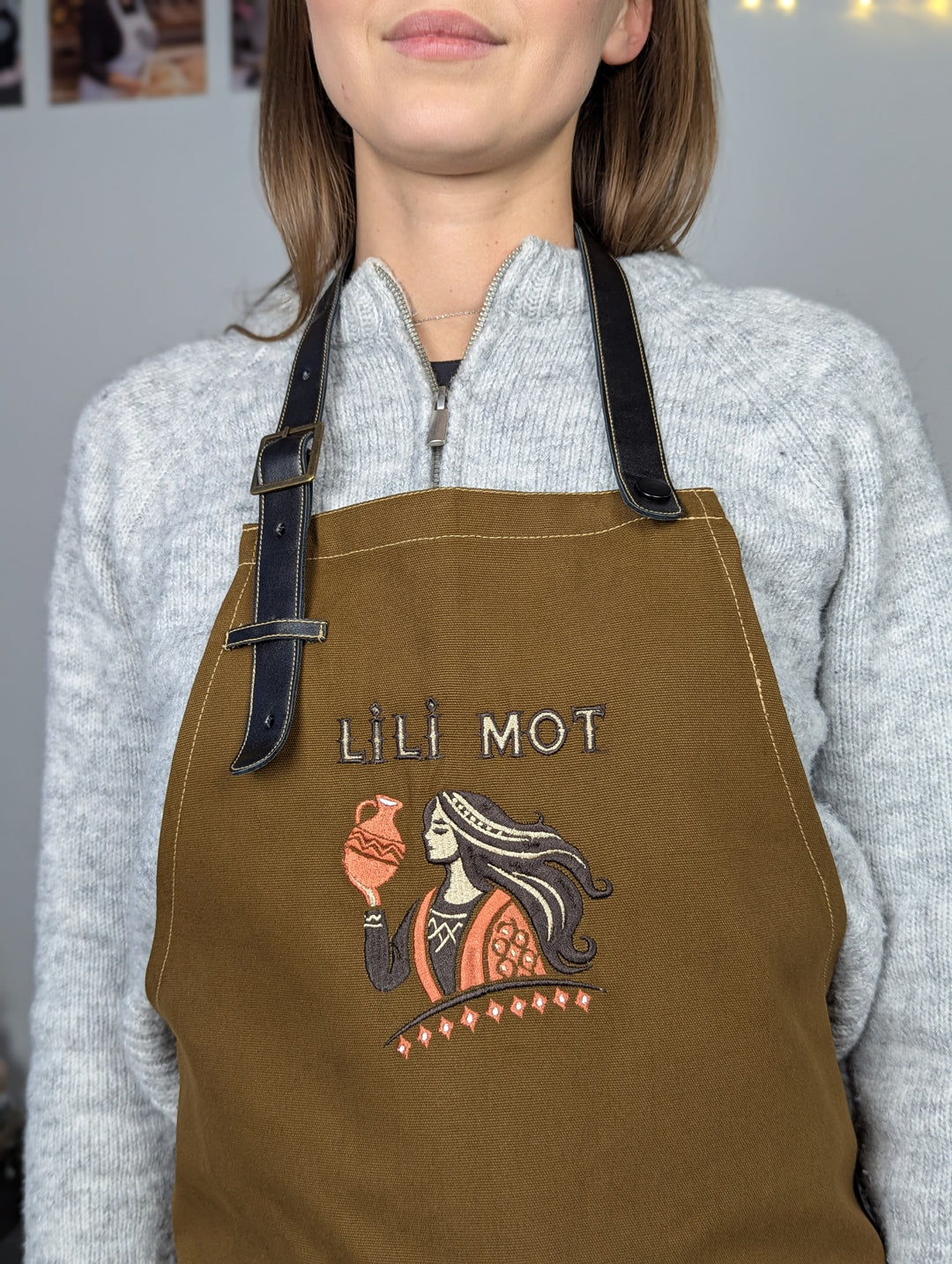 Apron with logo up to 10" Jackson Canvas Brown | Embroidery