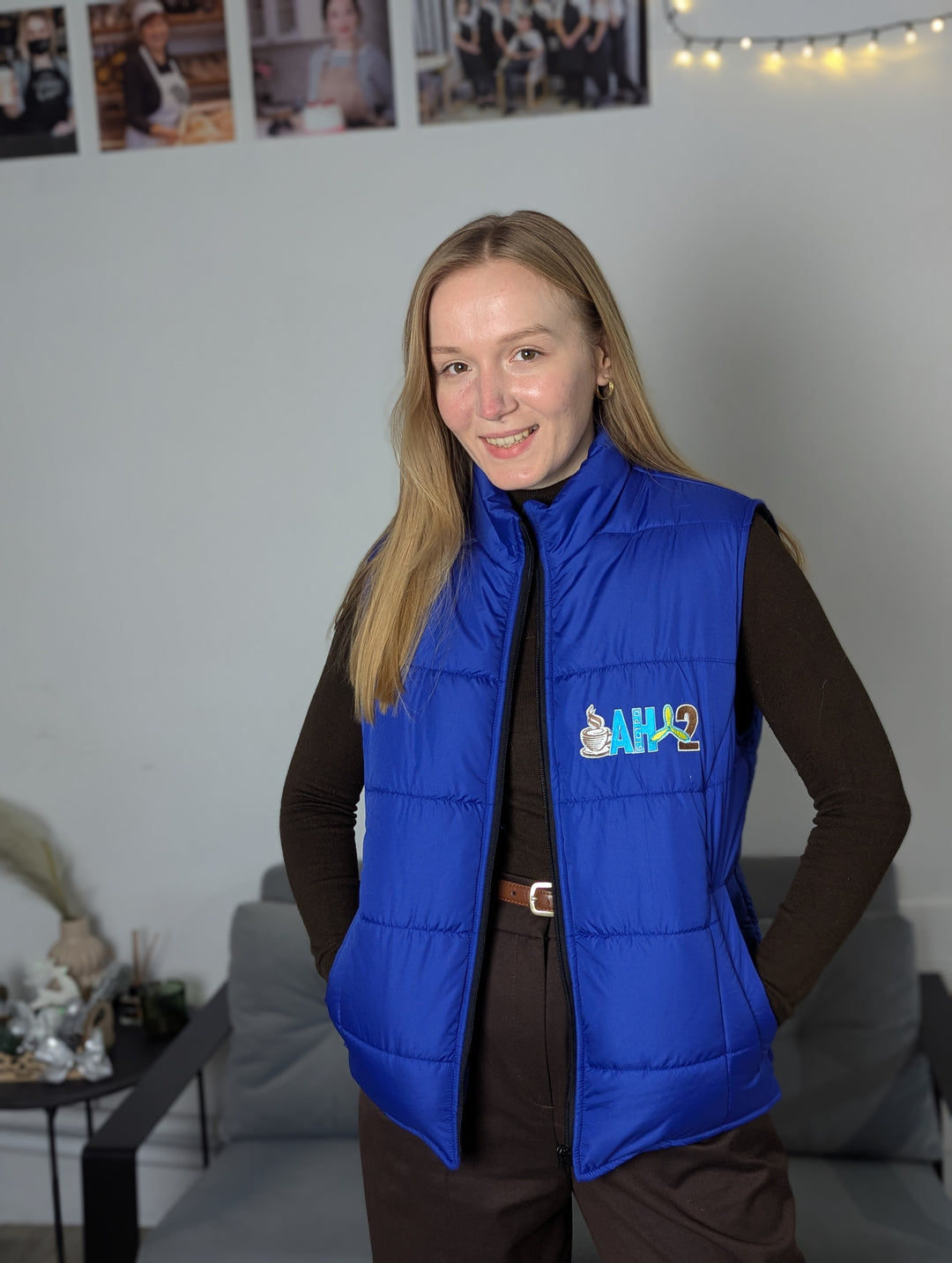 Rimo Puffer Vest with Logo – Blue