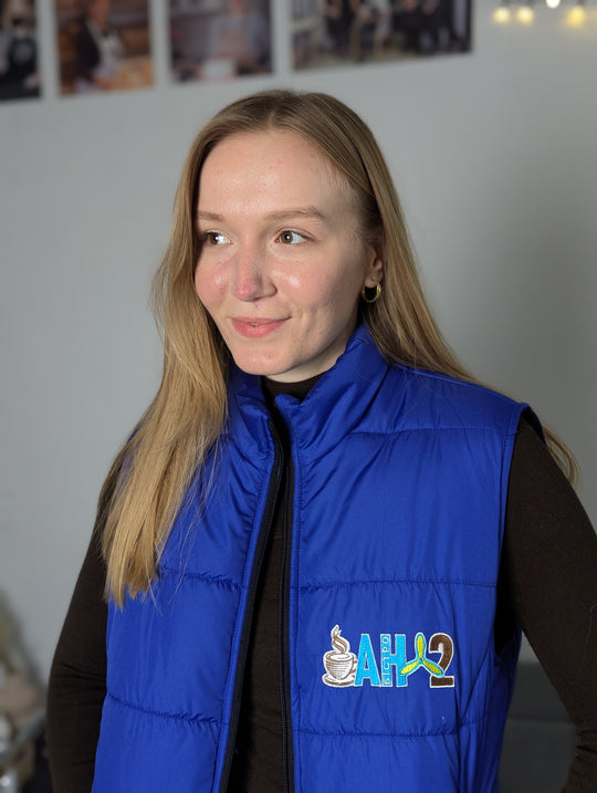 Rimo Puffer Vest with Logo – Blue