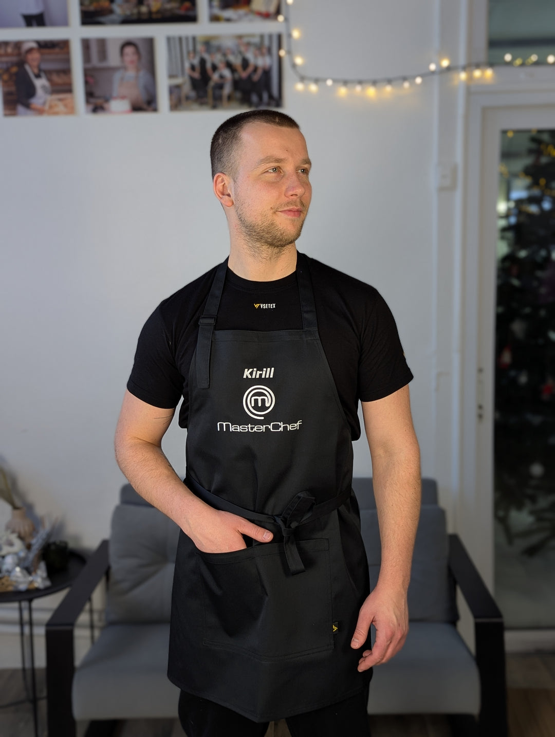 Apron Latte with branding 10" | Embroidery Black