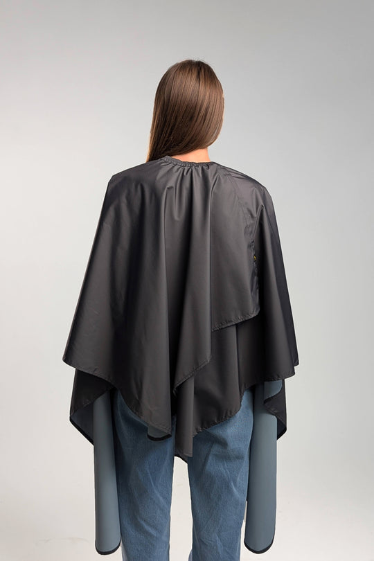 Hairdresser’s Cape with Hand Holes – Grey