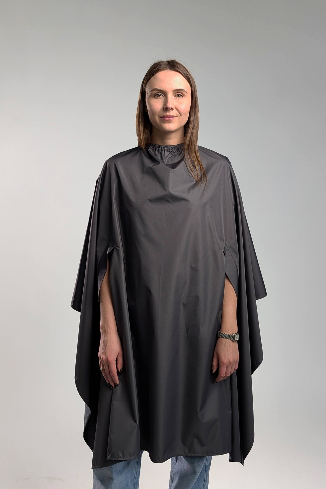 Hairdresser’s Cape with Hand Holes – Grey
