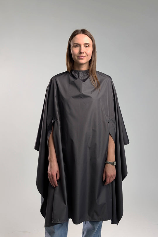 Hairdresser’s Cape with Hand Holes – Grey