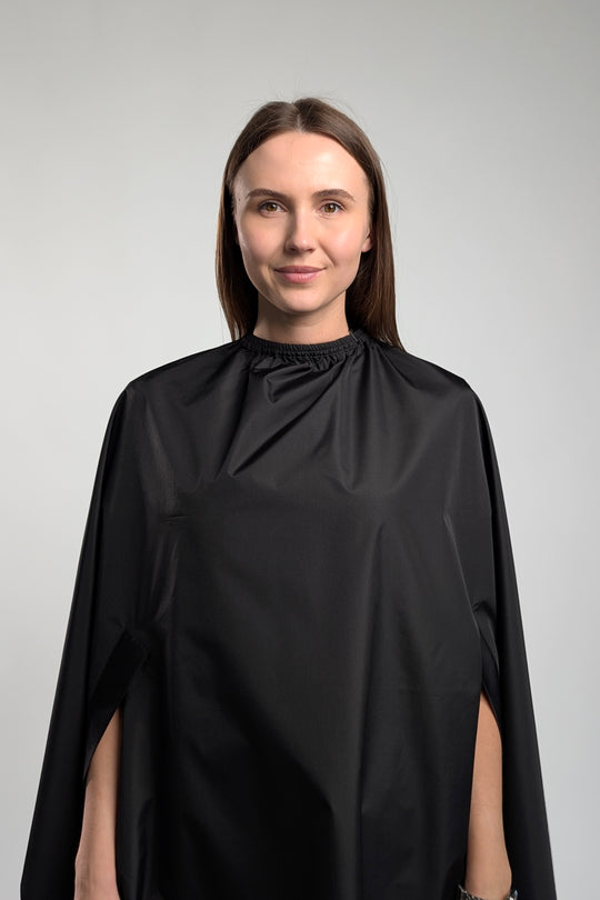 Hairdresser’s Cape with Hand Holes – Black