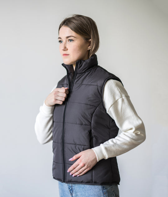 Puffer Women’s Vest – Dark grey