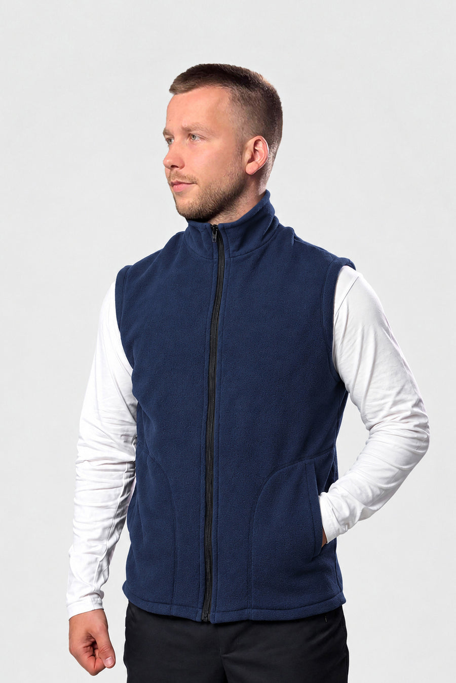 Men’s Full-Zip Fleece Vest – Navy