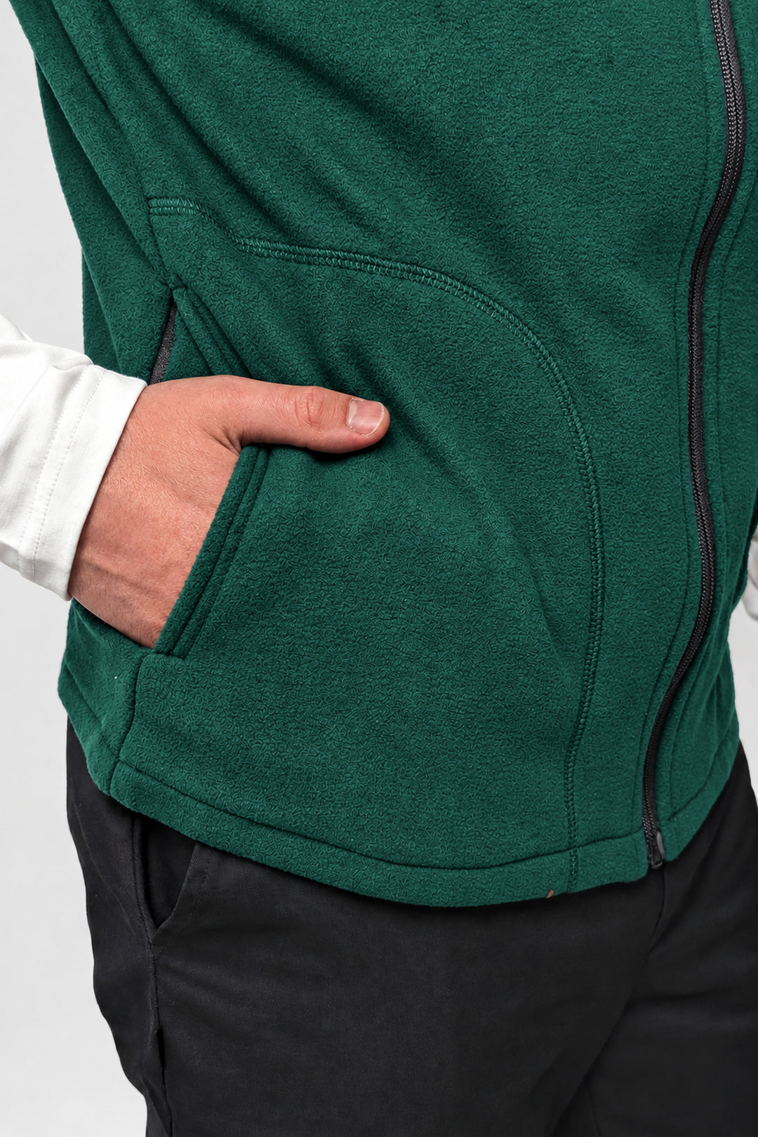 Men’s Full-Zip Fleece Vest – Green