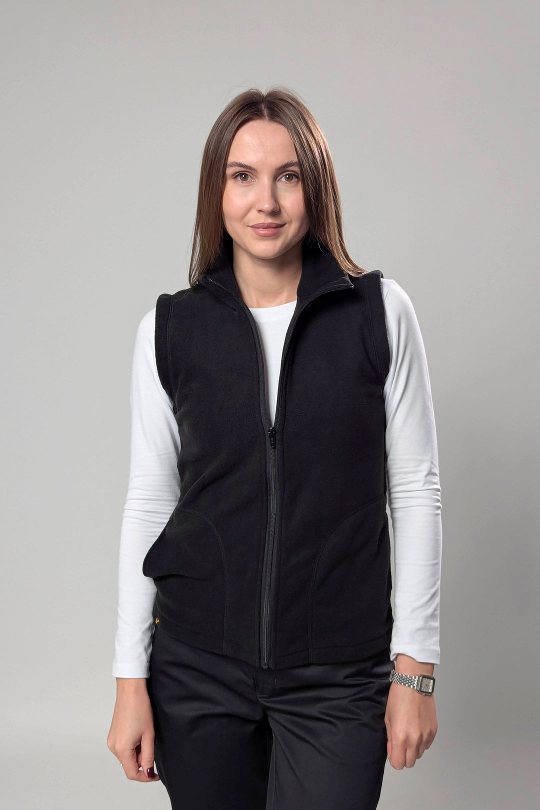 Fleece Women’s Vest – Black