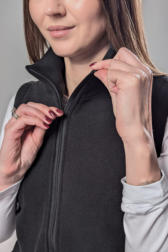 Fleece Women’s Vest – Black