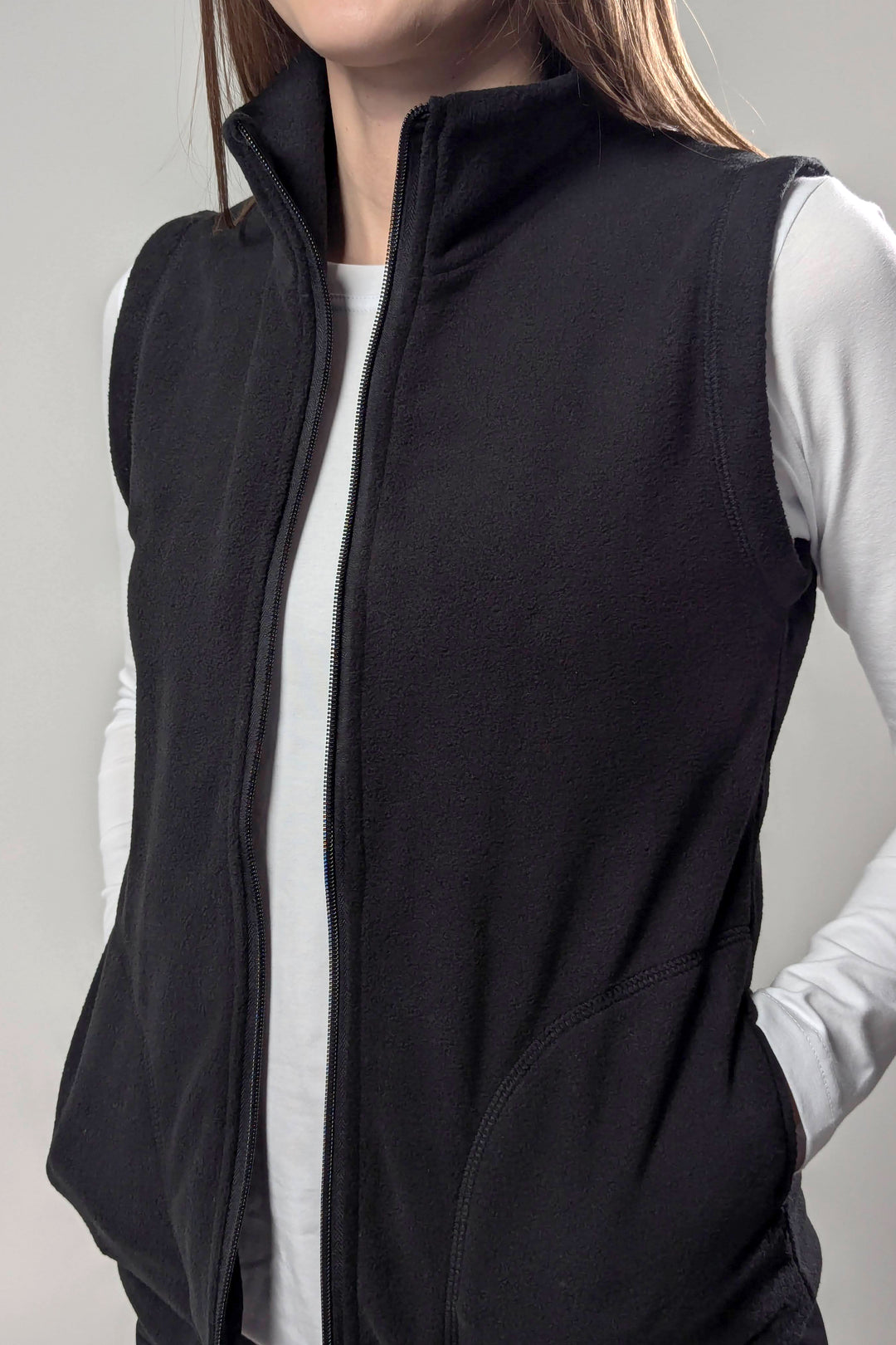 Fleece Women’s Vest – Black