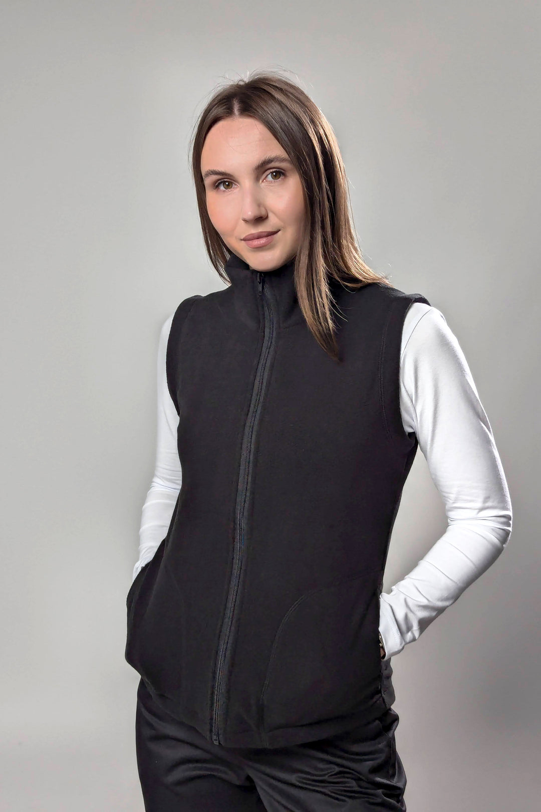 Fleece Women’s Vest – Black