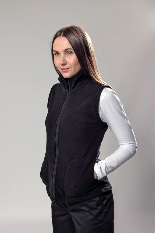 Fleece Women’s Vest – Black