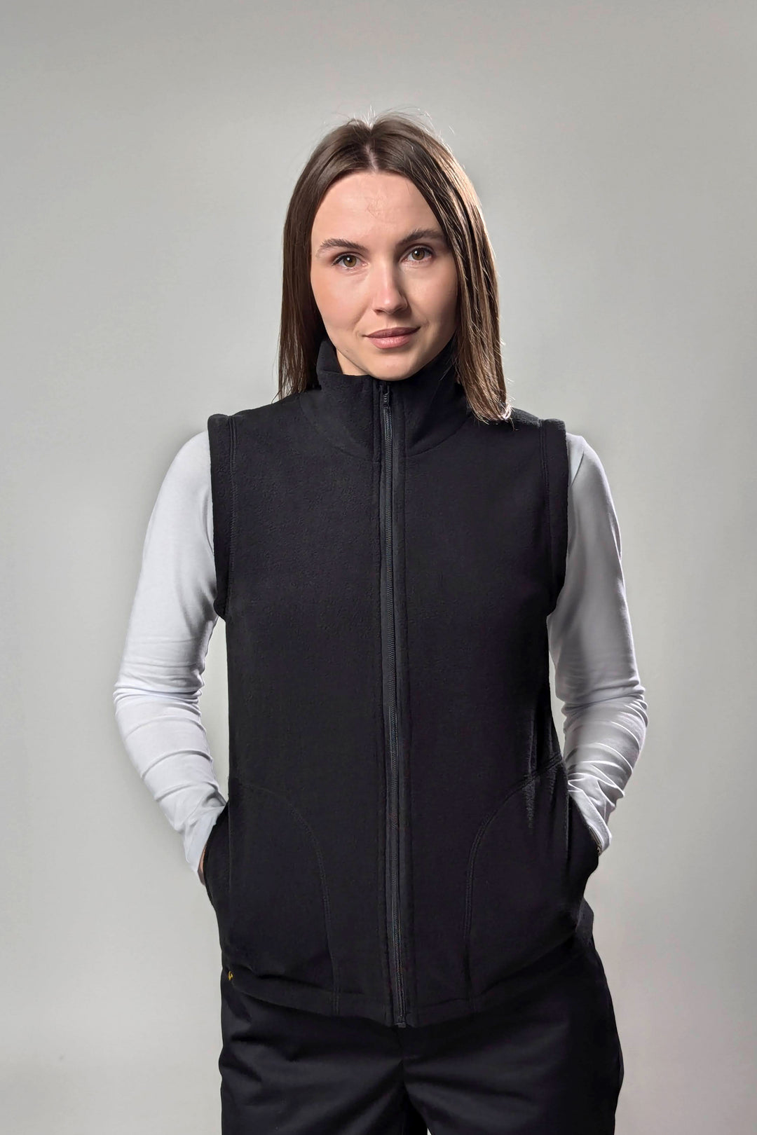 Fleece Women’s Vest – Black