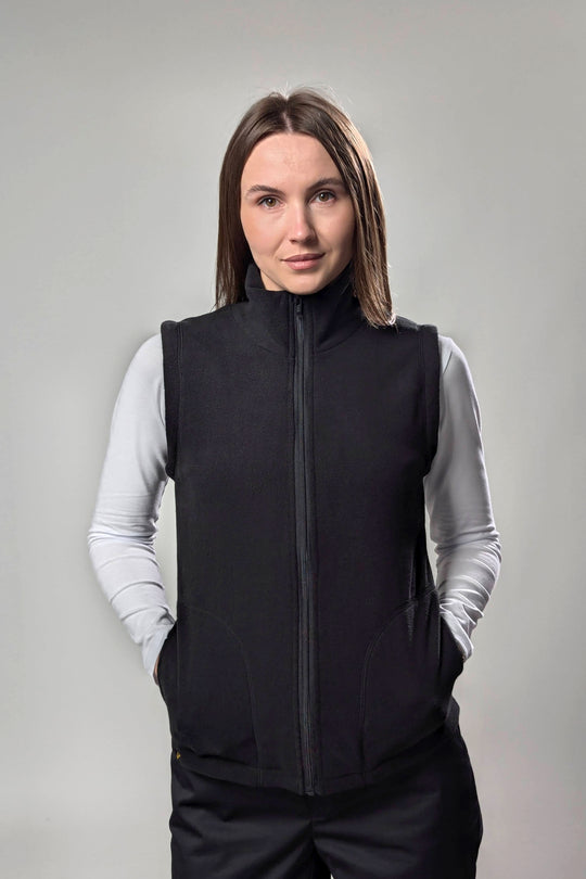 Fleece Women’s Vest – Black