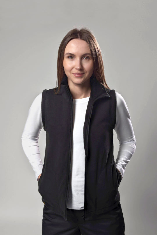 Fleece Women’s Vest – Black