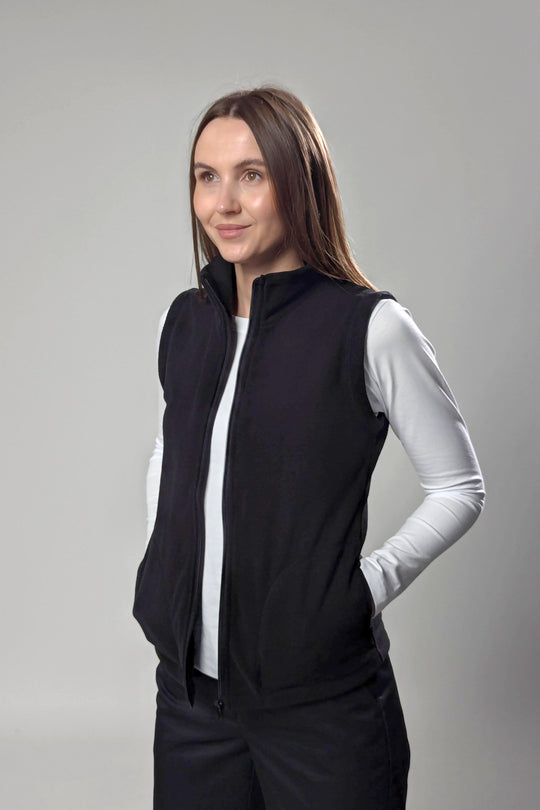 Fleece Women’s Vest – Black