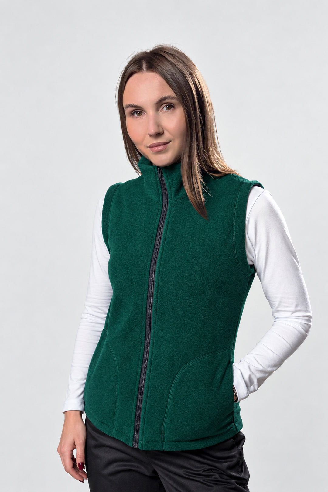 Women’s Full-Zip Fleece Vest – Green