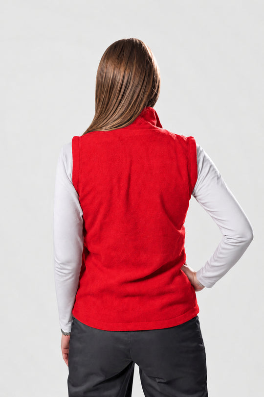 Women’s Full-Zip Fleece Vest – Red