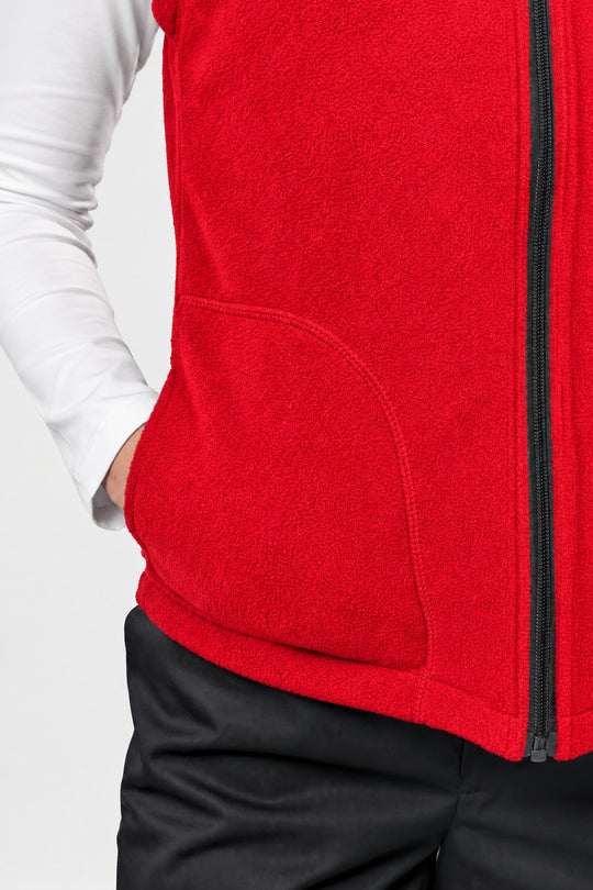 Women’s Full-Zip Fleece Vest – Red
