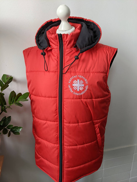 Rimo Puffer Vest with Logo – Red