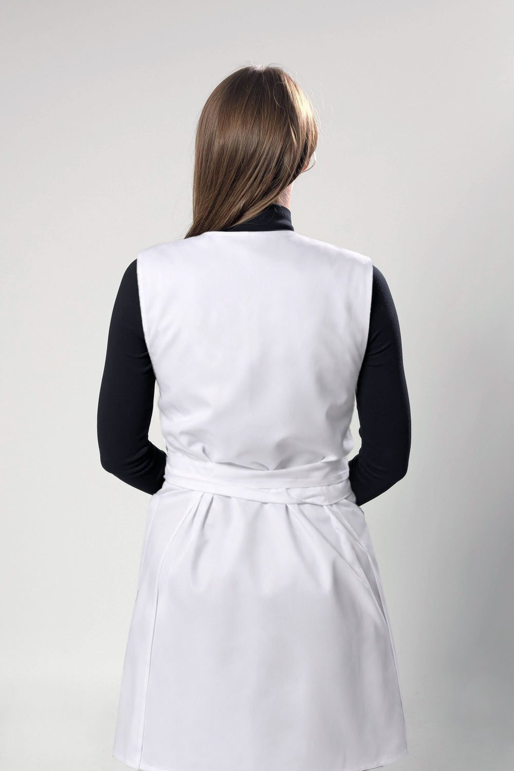 Saffron Double-Sided Tunic Apron – White
