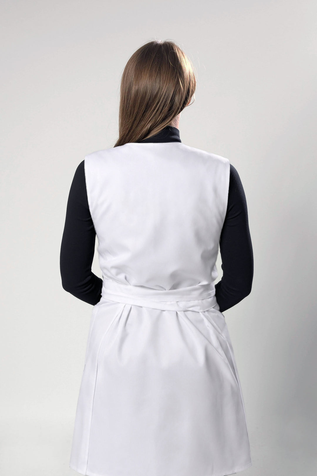 Saffron Double-Sided Tunic Apron – White