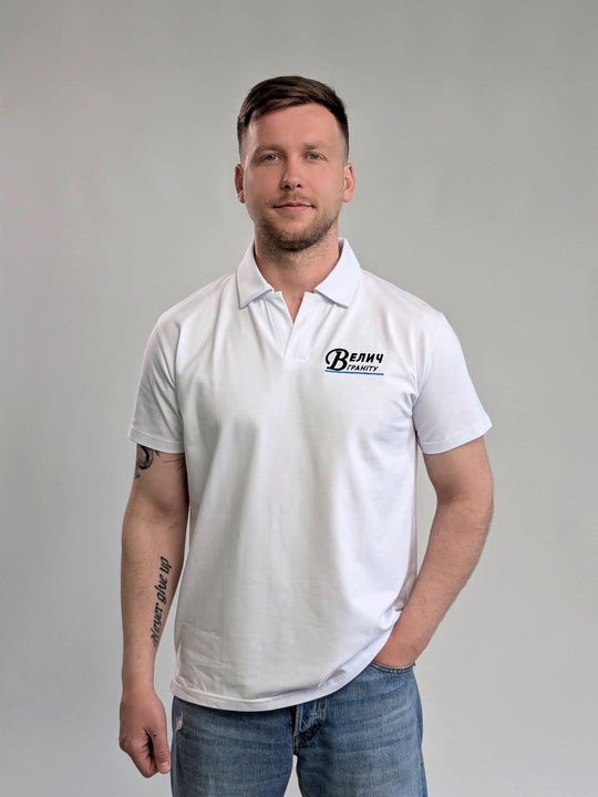 Button-free Polo Shirt – White
