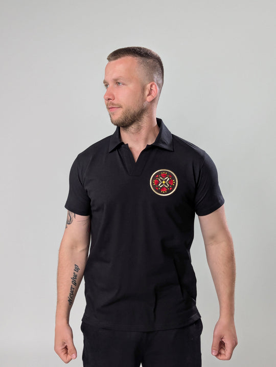 Button-free Polo Shirt – Black