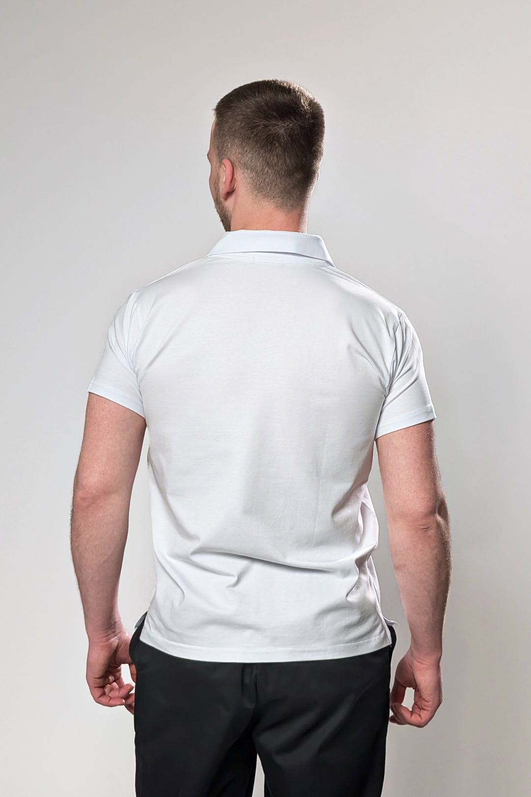 Button-free Polo Shirt – White