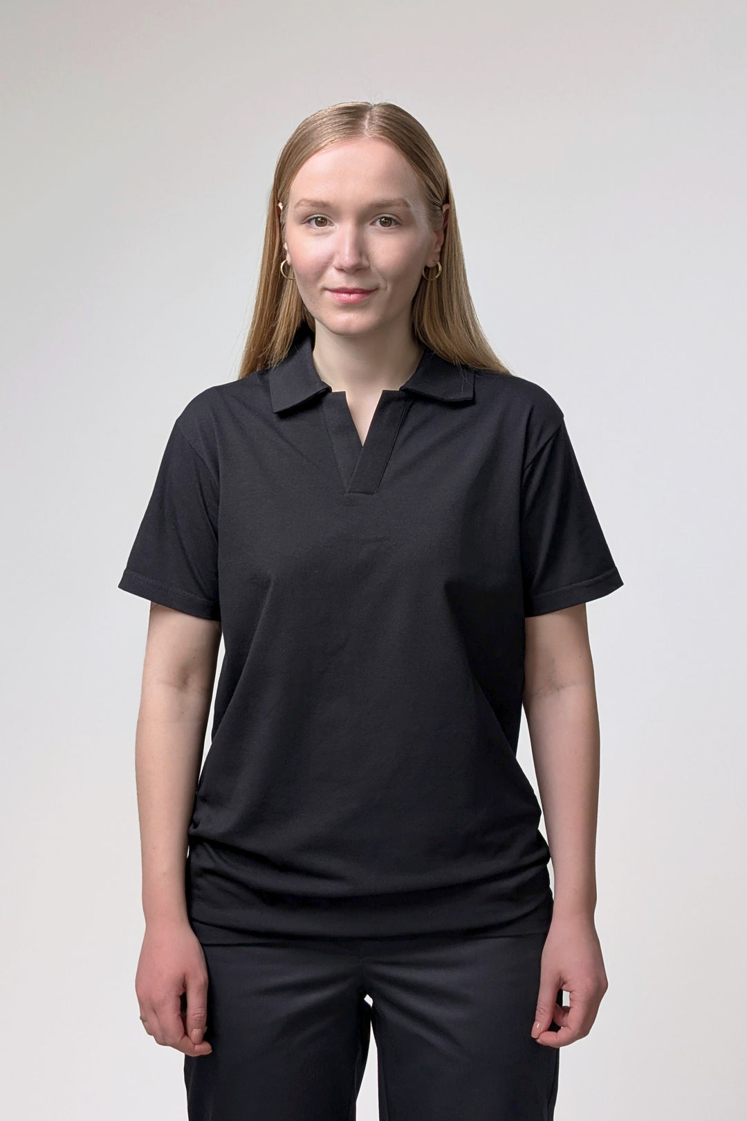 Button-free Polo Shirt – Black