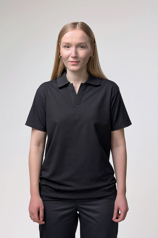 Button-free Polo Shirt – Black