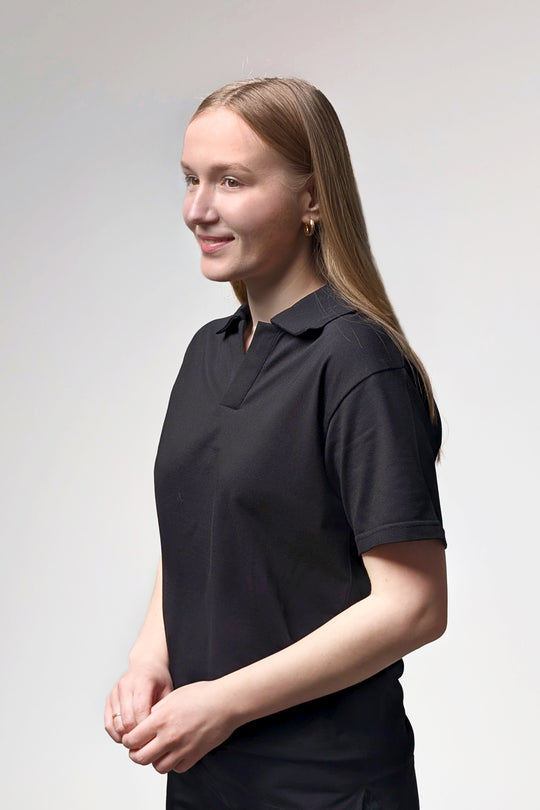 Button-free Polo Shirt – Black