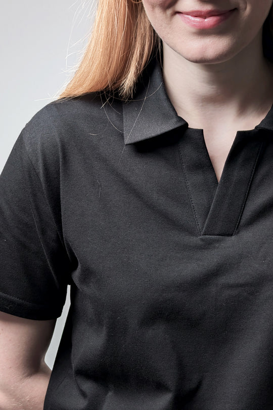 Button-free Polo Shirt – Black