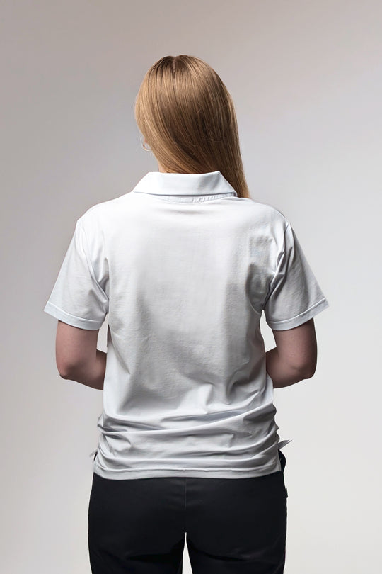 Button-free Polo Shirt – White