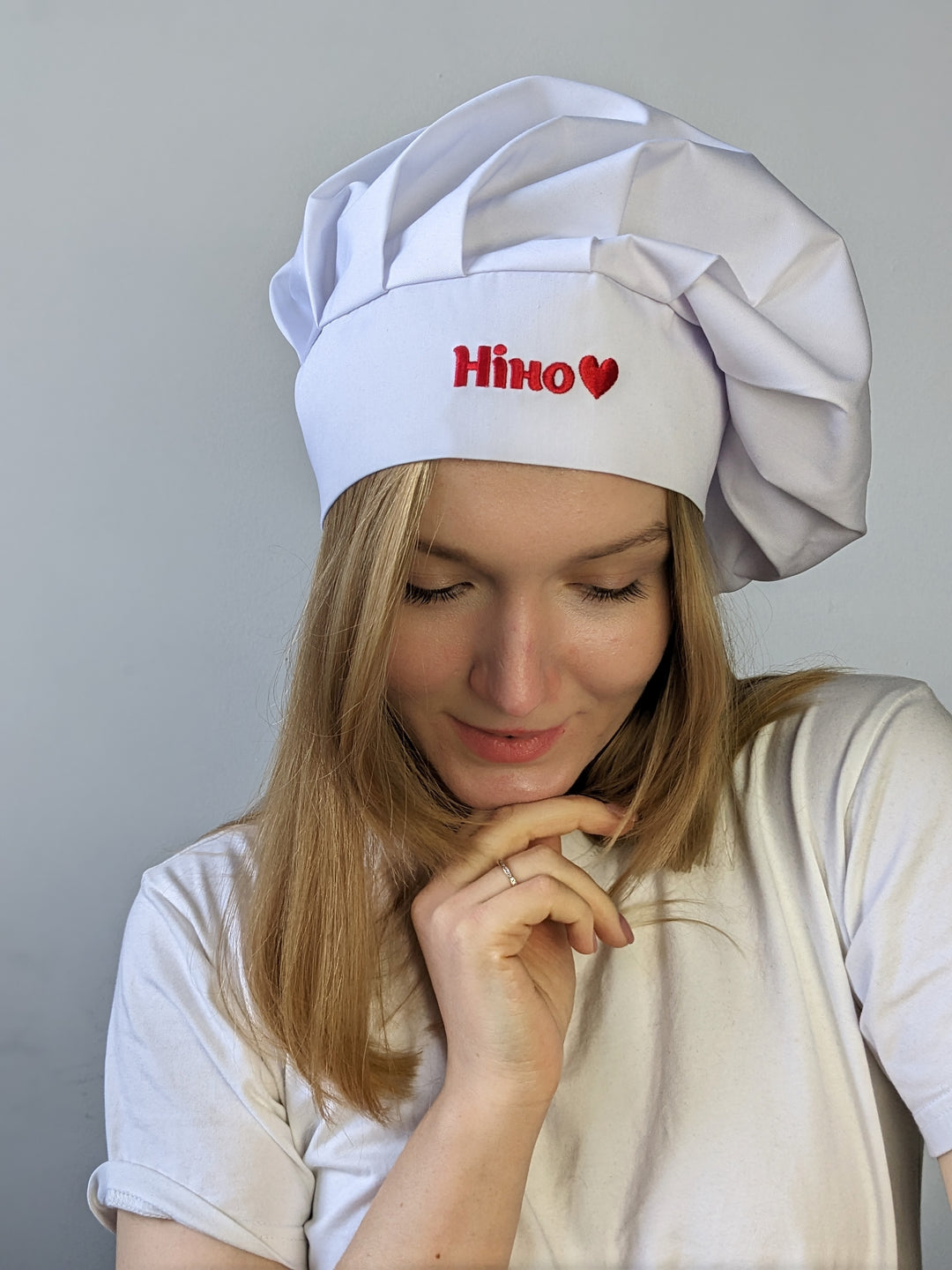 Chef's Toque with Logo – White