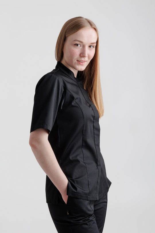 Madellin Women’s Chef Coat – Black