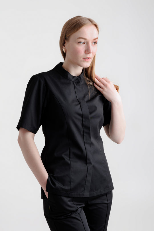 Madellin Women’s Chef Coat – Black