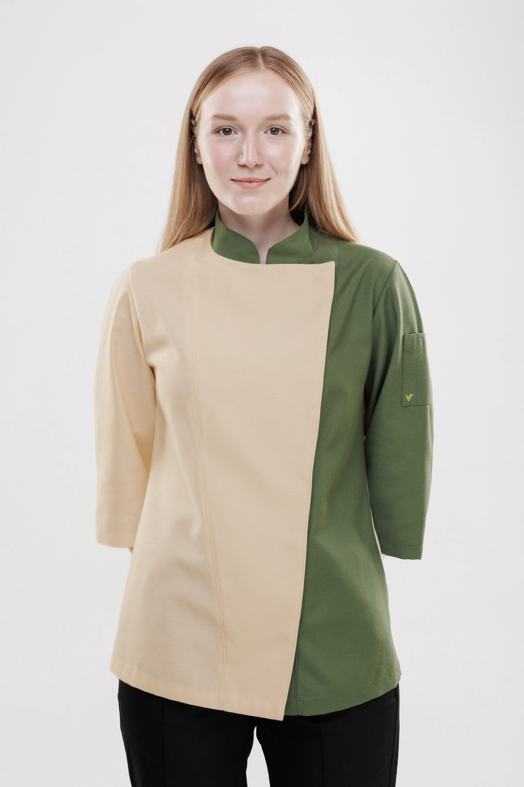 Vsetex Teflon Women’s Chef Coat – Beige Green