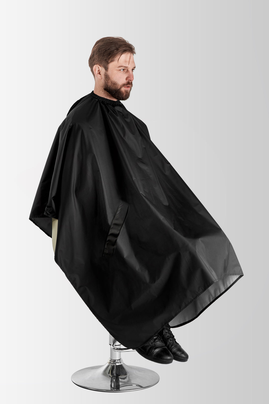 Hairdresser’s Cape with Hand Holes – Black