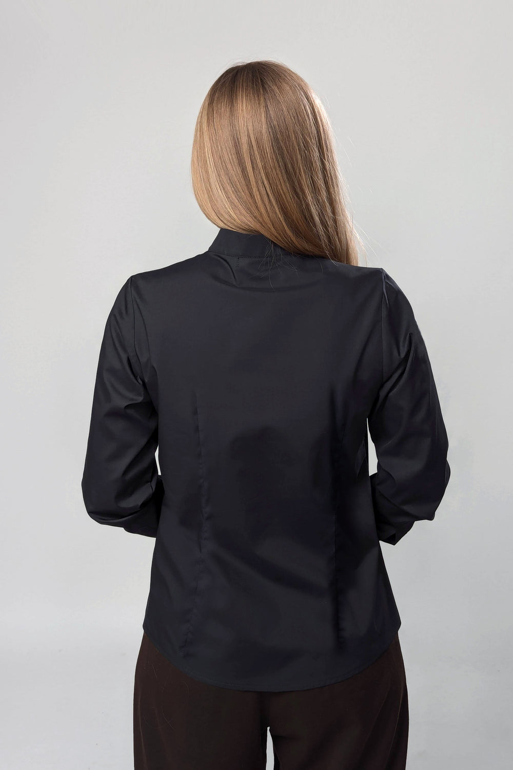 Women’s Mandarin Collar Shirt Leo – Black