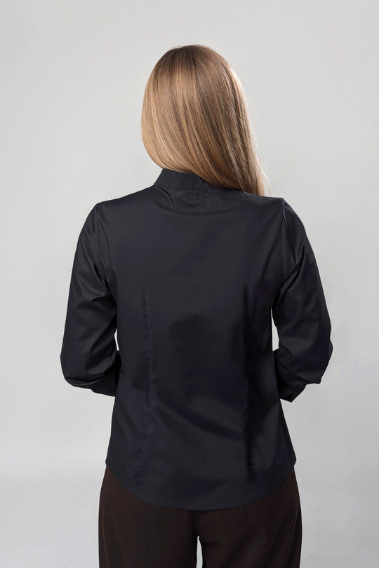 Women’s Mandarin Collar Shirt Leo – Black