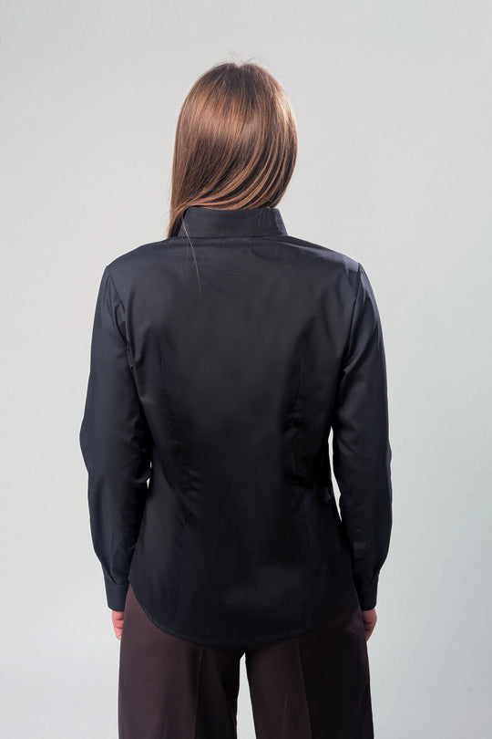 Women’s Classic Button-Up Shirt Leo – Black
