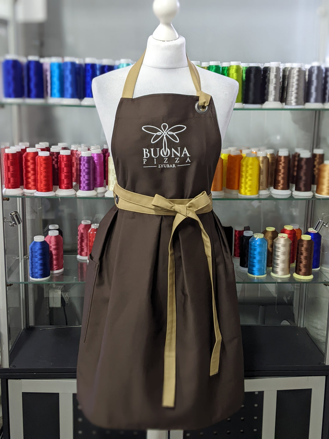 Vanilla Dress Apron with Logo up to 10"